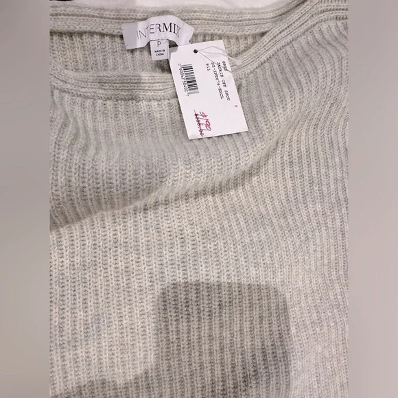 NWT intermix wool cashmere sweater dress tunic heather gray - Picture 7 of 12